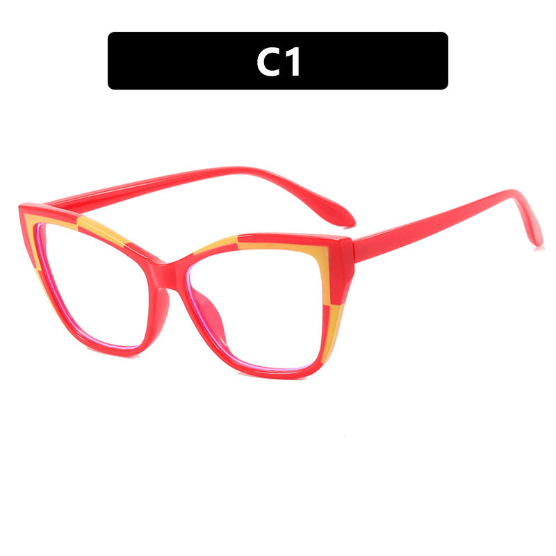 Damen Modische Cat-Eye Brille mit transparentem Rahmen Karnz