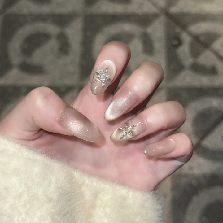 Stern-verzierte Press-On Nagelkunst Set Karnz