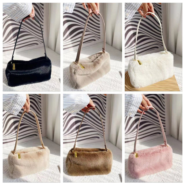 Elegante Kunstpelz-Clutch