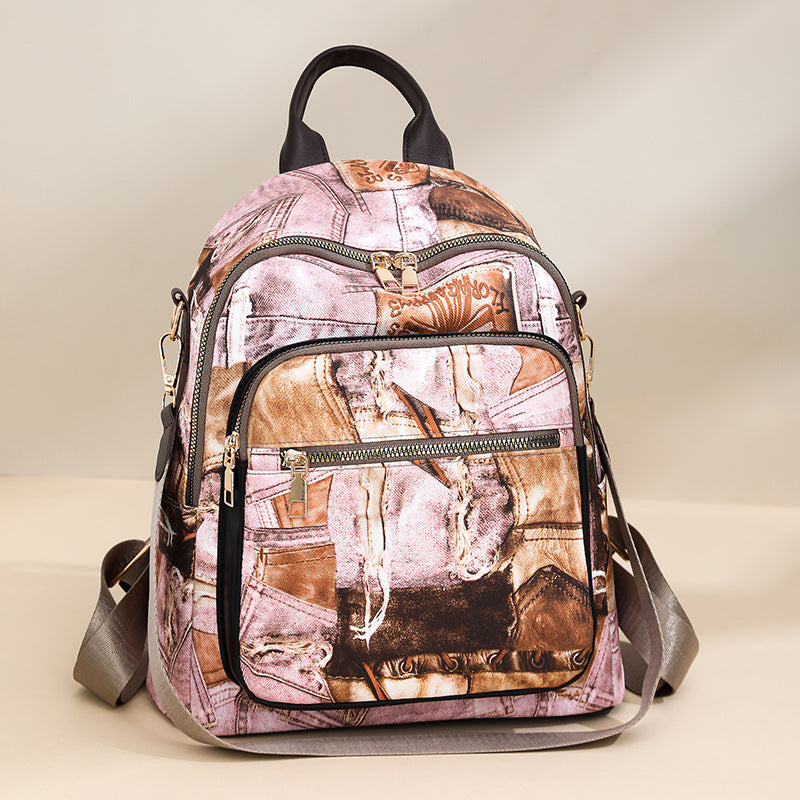 Stylischer Denim-Muster-Rucksack Karnz