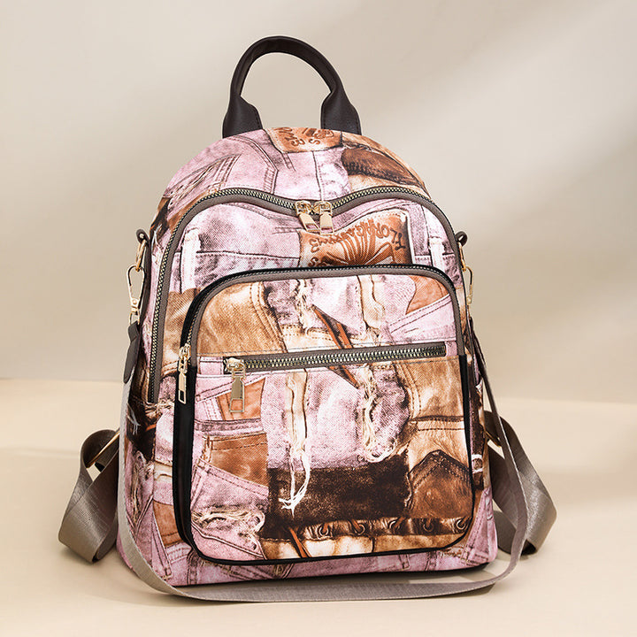 Stylischer Denim-Muster-Rucksack Karnz