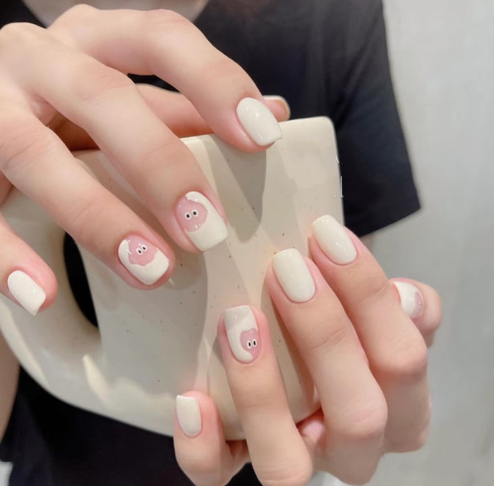 Verspielt tierisches Press-On-Nagelkunst-Set