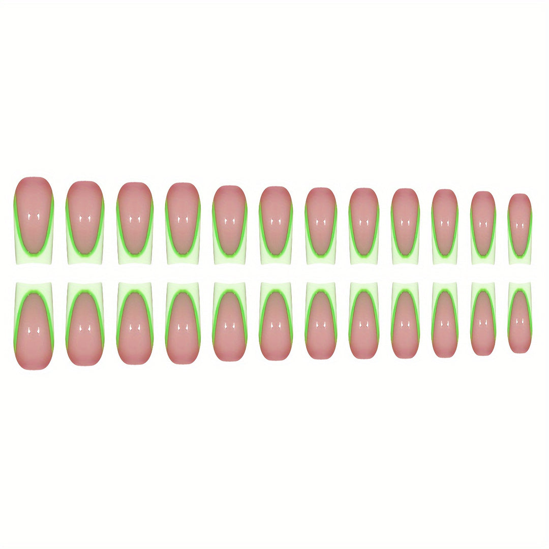 Neon French Tip Press-On Nägel Karnz