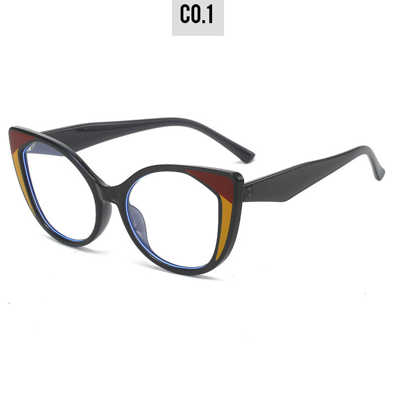 Damen Cat-Eye Brille mit floralem Design und verstellbarem Nasensteg Karnz