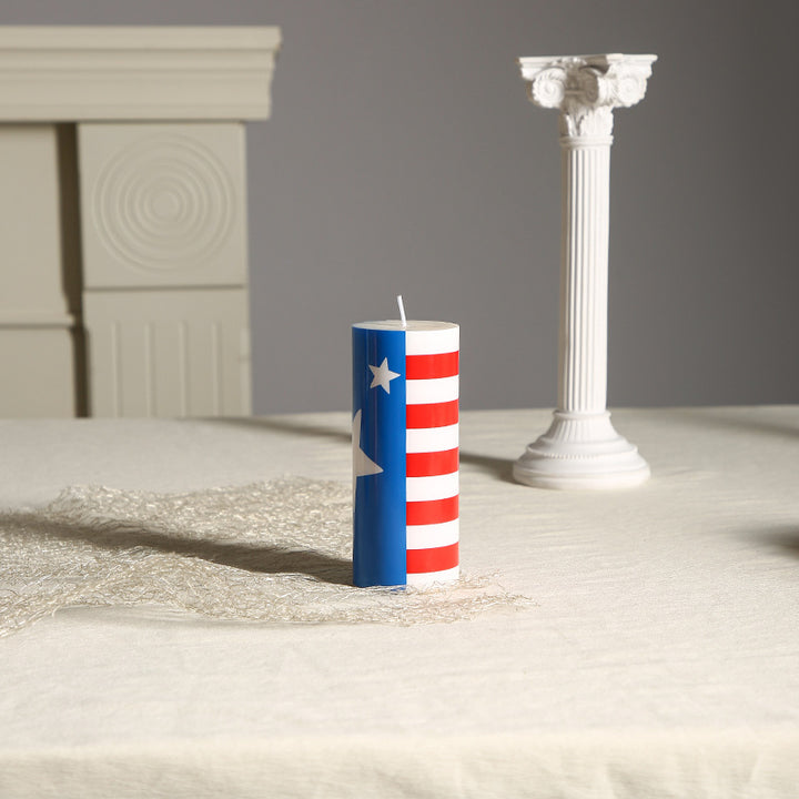 Patriotische Americana Flaggenmuster dekorative Säulenkerze