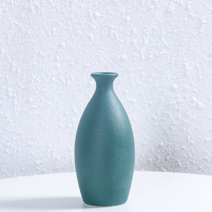 Minimalistischer Texturierter Keramik Blumen Vase Karnz