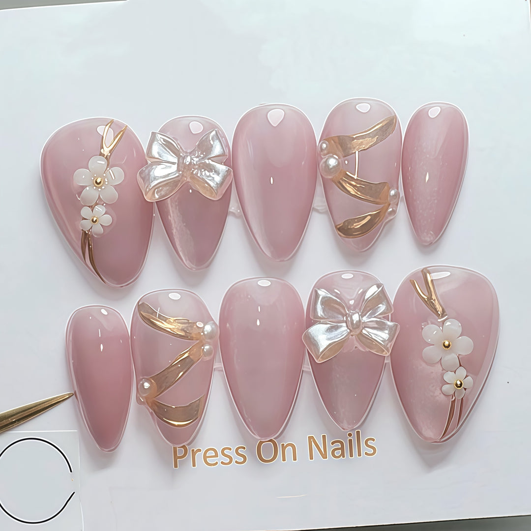 Elegantes dekoratives Press-On-Nagelkunst-Set 1790745300