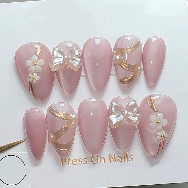 Elegantes dekoratives Press-On-Nagelkunst-Set 1790745300