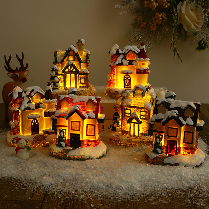 Beleuchtetes Weihnachtsdorf aus Keramik Karnz