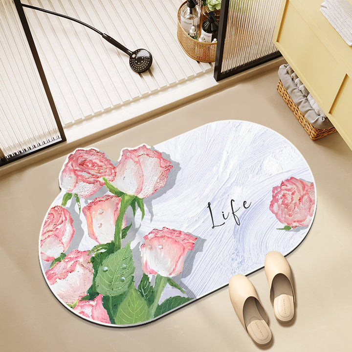 Blumenmuster Memory Foam Badezimmermatte