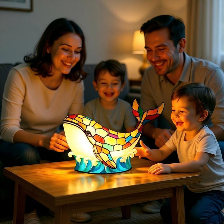 Dekorative Walfisch Tischlampe Karnz