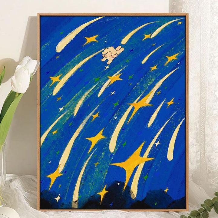 Phantasievolles kosmisches Landschafts-Canvas-Kunstwerk Karnz
