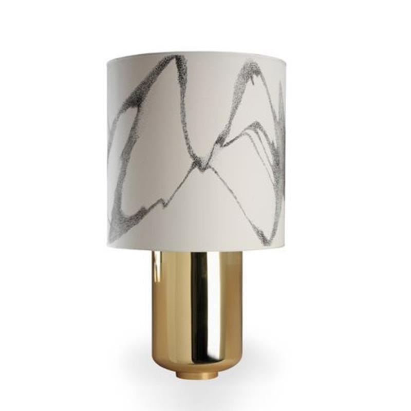 Moderne Tischlampe mit künstlerischem Schirm