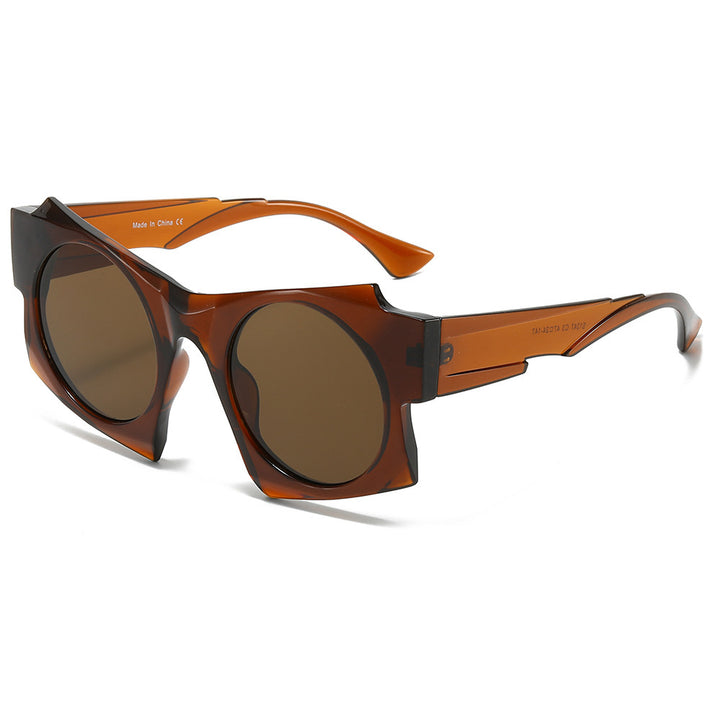Zeitgenössische Runde Rahmen Sonnenbrille Karnz
