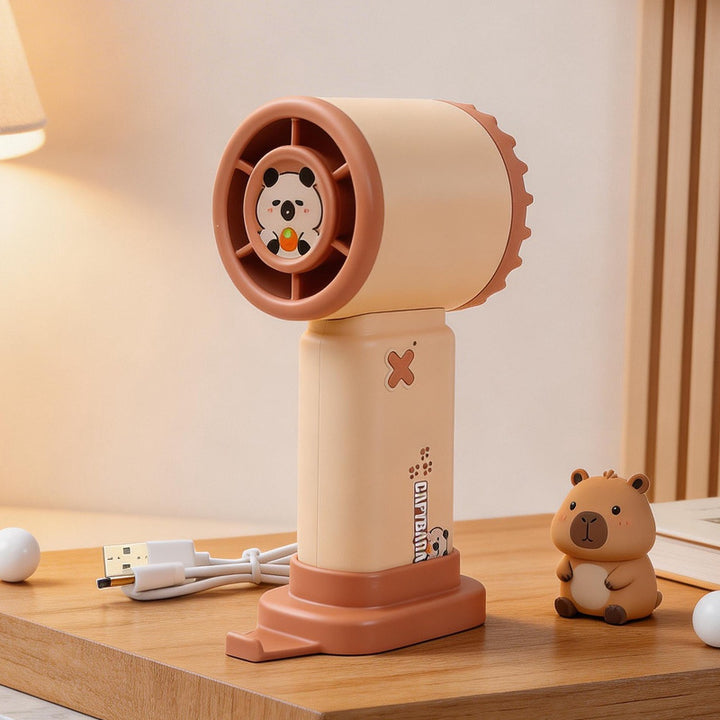 Damen Tragbarer Handventilator mit integriertem USB-Anschluss und niedlichem Designs Karnz