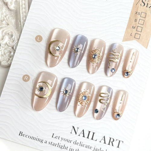 Glamouröse Metallic-Press-On-Nagel-Set