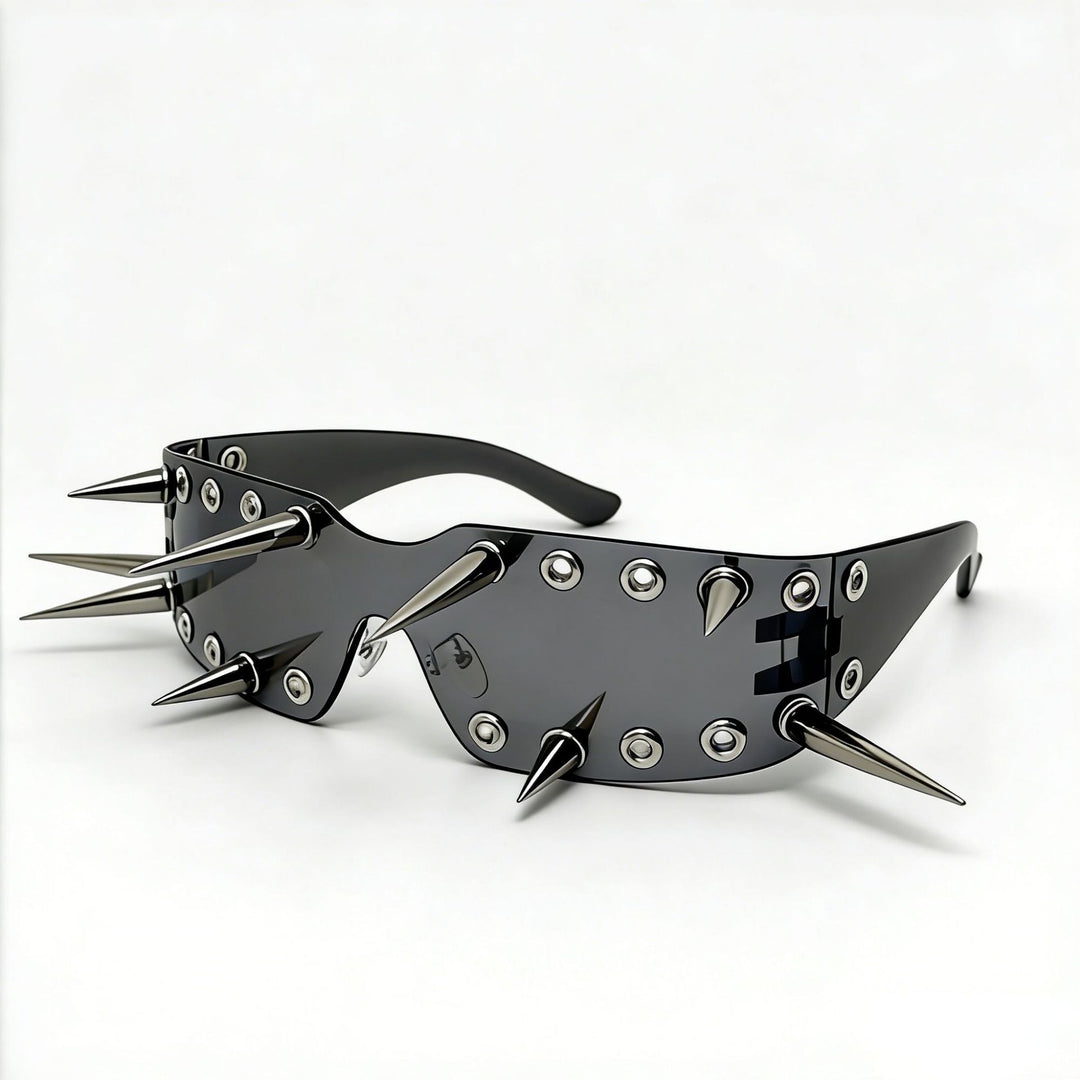 Damen Sportliche Sonnenbrille mit auffälligem Design und Spikes Karnz