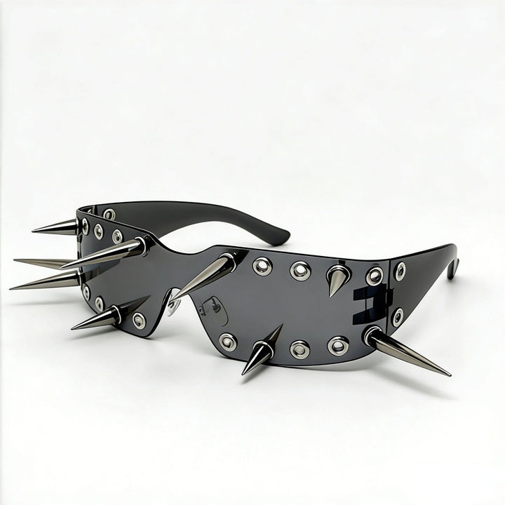 Damen Sportliche Sonnenbrille mit auffälligem Design und Spikes Karnz