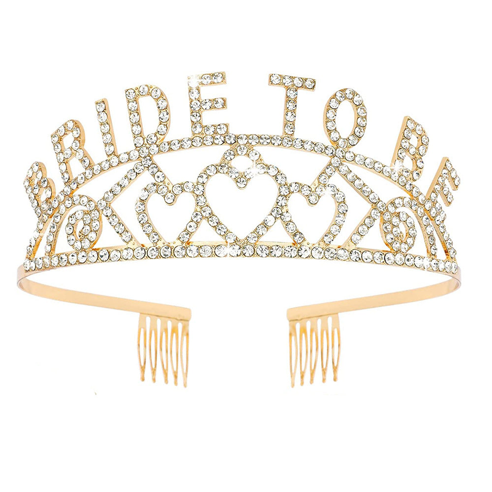 Damen Glitzernde Tiara mit Herzmotiven Karnz