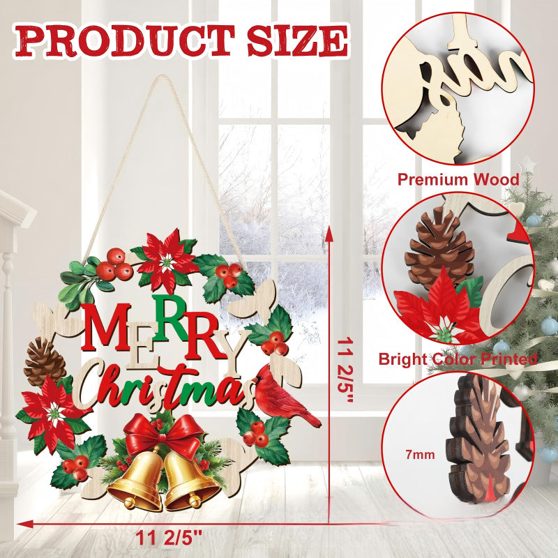 Dekoratives Holzschild mit Wintermotiven Karnz