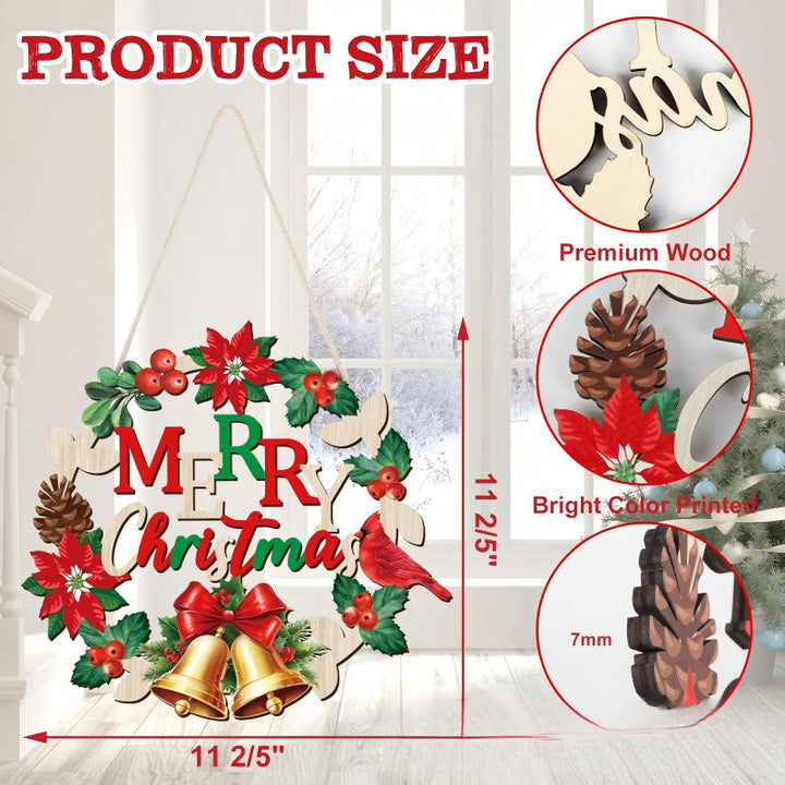 Dekoratives Holzschild mit Wintermotiven Karnz