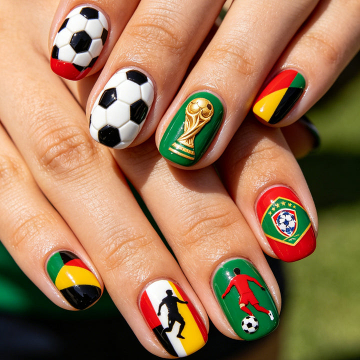 Kunstnägel Im Kreativen Fußball-Motiv Karnz