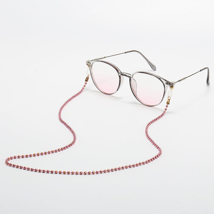 Modische Katzenaugenbrille mit Perlenkette Karnz