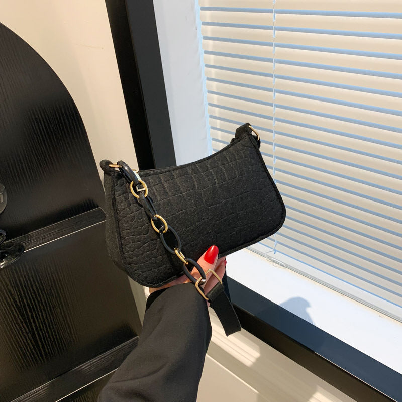 Croc-Strukturierte Mini Umhängetasche