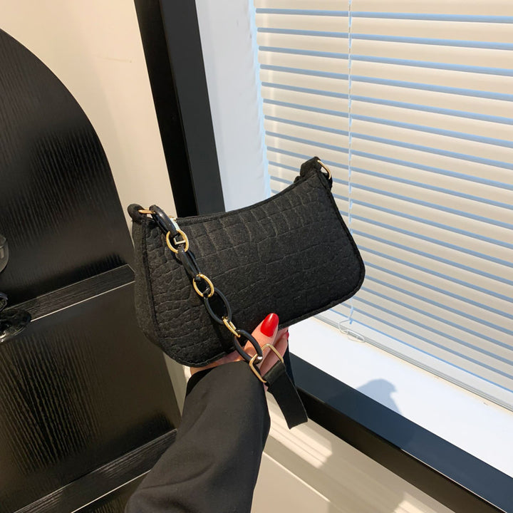 Croc-Strukturierte Mini Umhängetasche