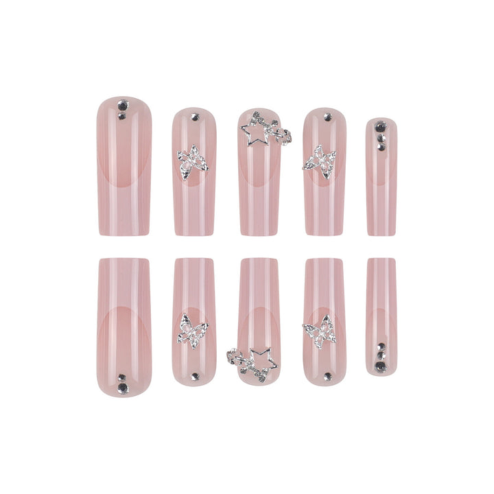 Glamouröses Lang Quadrat Nagel Kunst Set Karnz