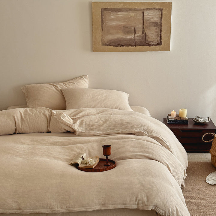 Bettwäsche-Set aus gewaschenem Leinen mit softer Textur und Hotelverschluss