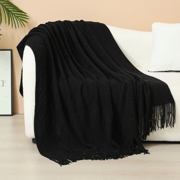 Gemütliche gestrickte Wurfdecke