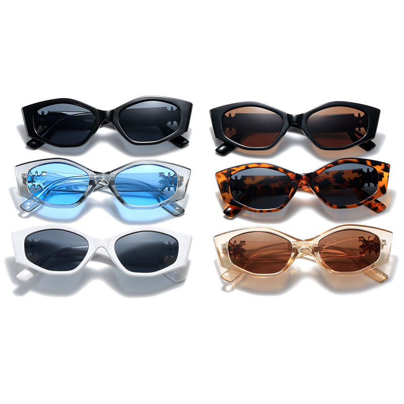 Damen geometrische Sonnenbrille mit luxuriösem Detail Karnz