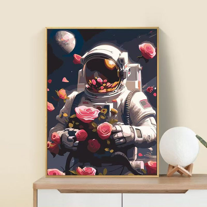 Astronaut Blumen Kunst Druck Karnz
