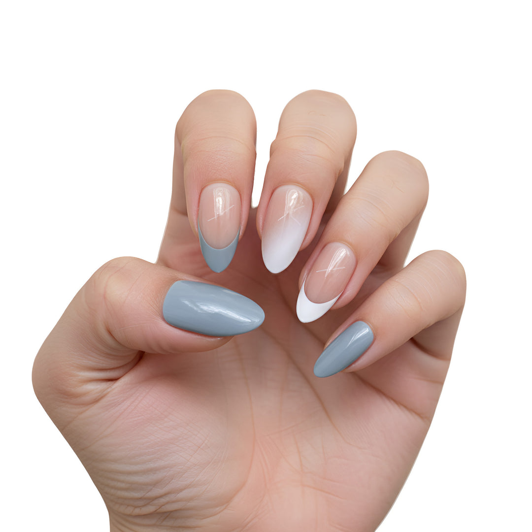 Elegante Ombre Mandel-förmige Press-On Nägel Karnz