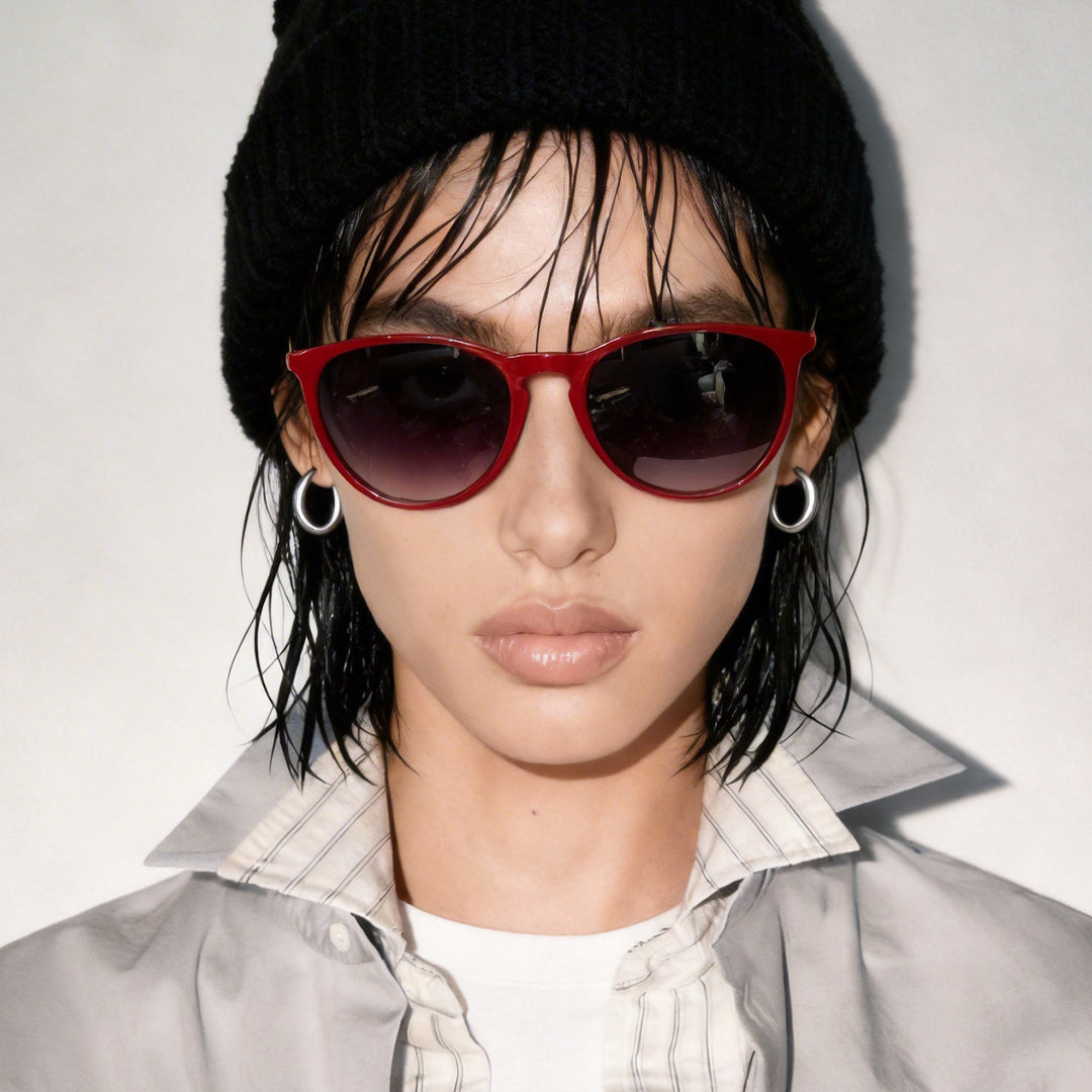 Damen modische Cat-Eye Sonnenbrille mit hochwertigem Kunststoffrahmen und polarisierten Gläsern Karnz