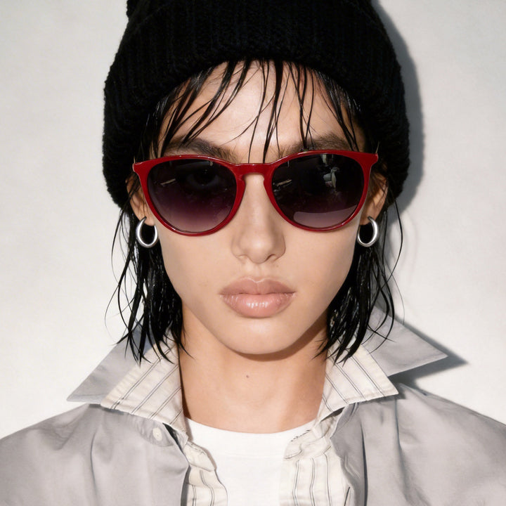 Damen modische Cat-Eye Sonnenbrille mit hochwertigem Kunststoffrahmen und polarisierten Gläsern Karnz