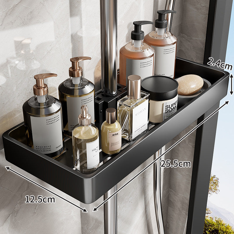Schlanke Edelstahl-Duschregal-Organizer mit integriertem Handtuchhalter