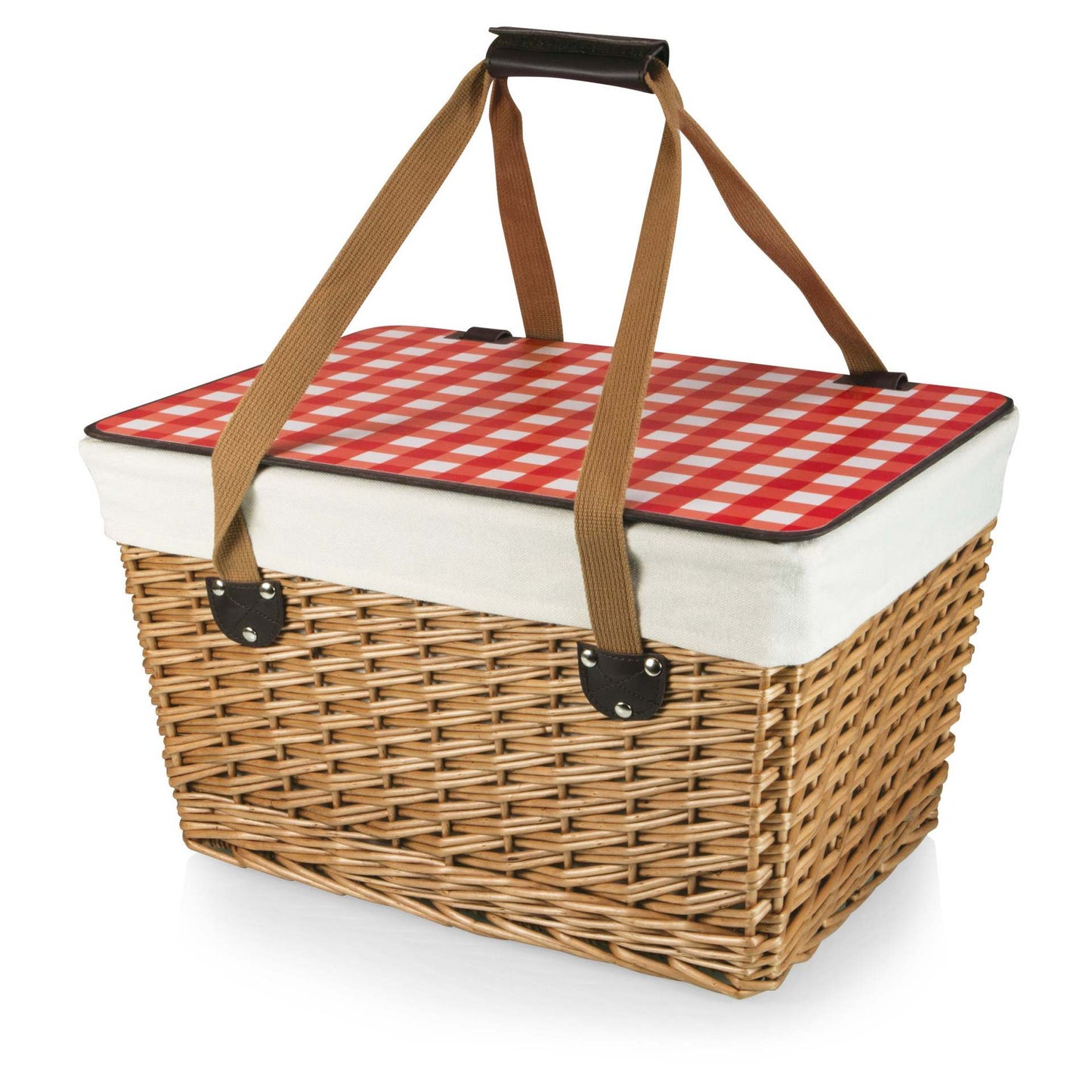 Damen Picknickkorb mit gepolstertem Deckel und robusten Tragegriffen Karnz