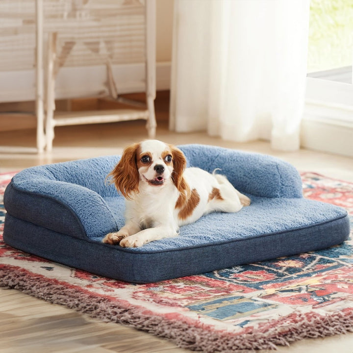 Orthopädisches Hundebett mit Rückenlehne