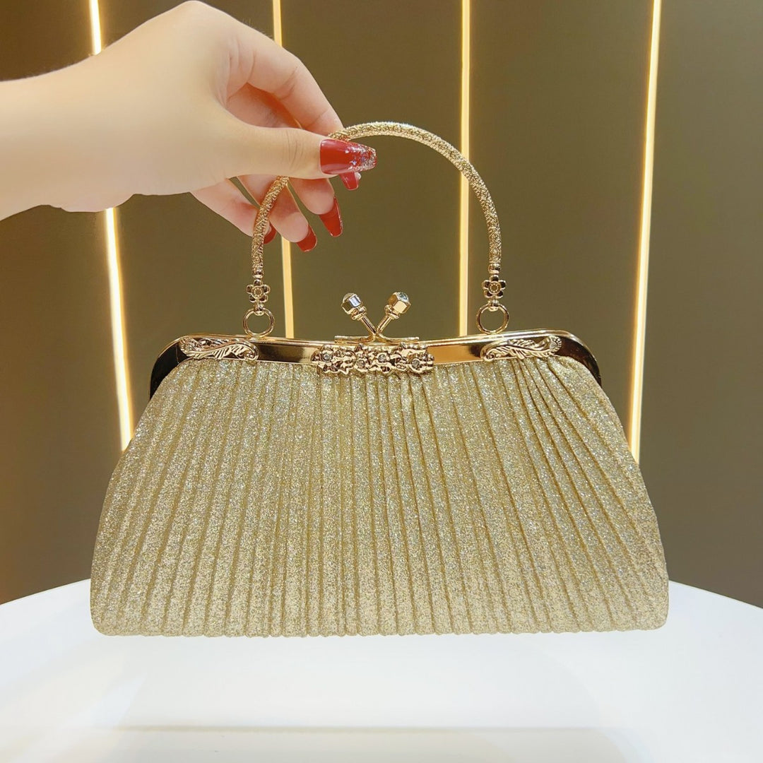 Plissierte Glam Abendhandtasche