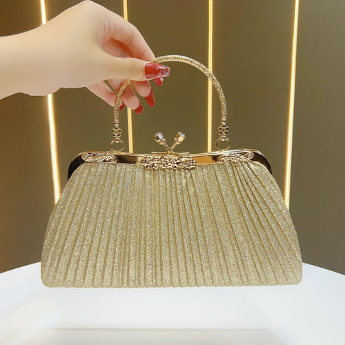 Plissierte Glam Abendhandtasche
