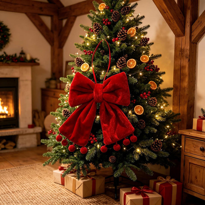 Dekorative Weihnachtskrawatte aus Samt