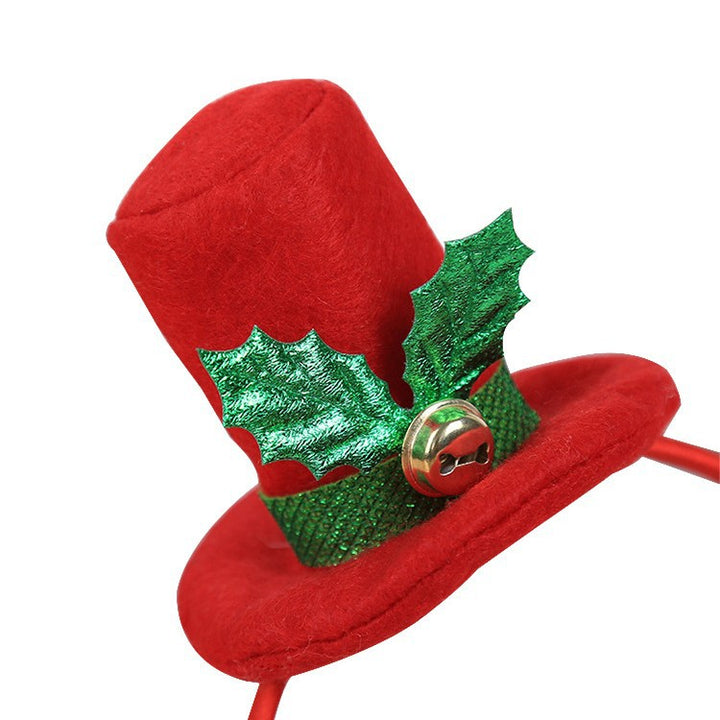 Weihnachts-Haarreif mit Weihnachtsmannhut und Pflanzenmotiv