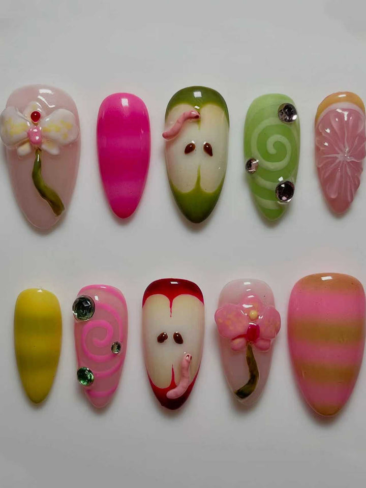 Dekorative 3D Blumen Aufkleben Nagelverlängerungen Karnz
