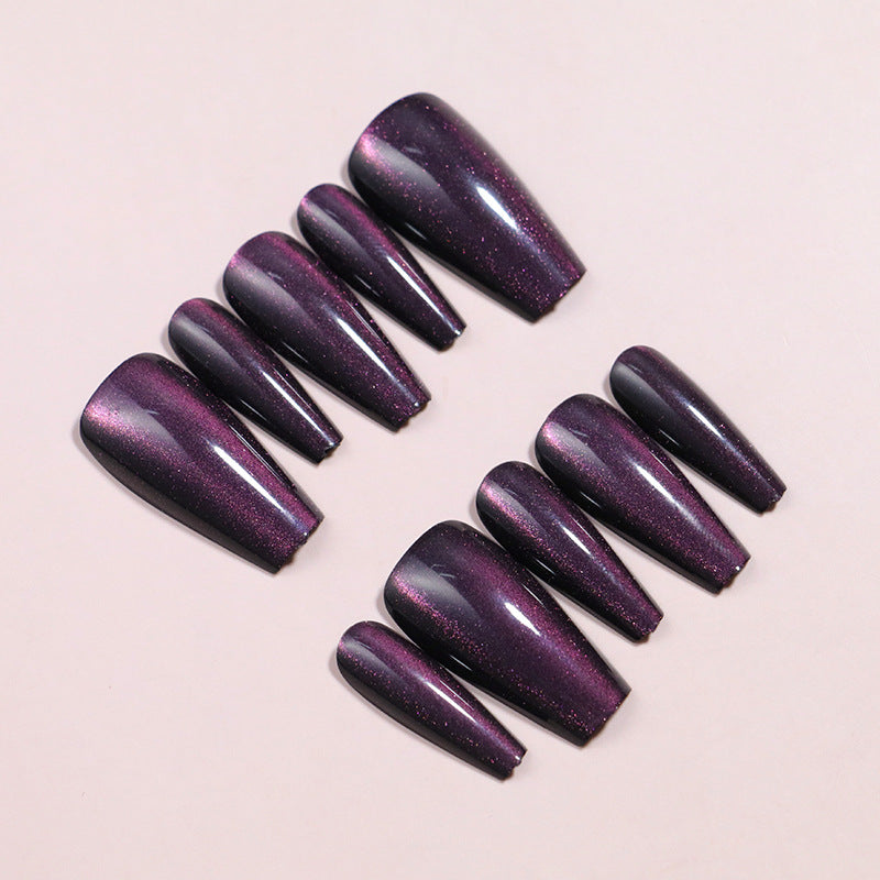 Glitzerndes Langes Stiletto Press-On Nagelset Karnz