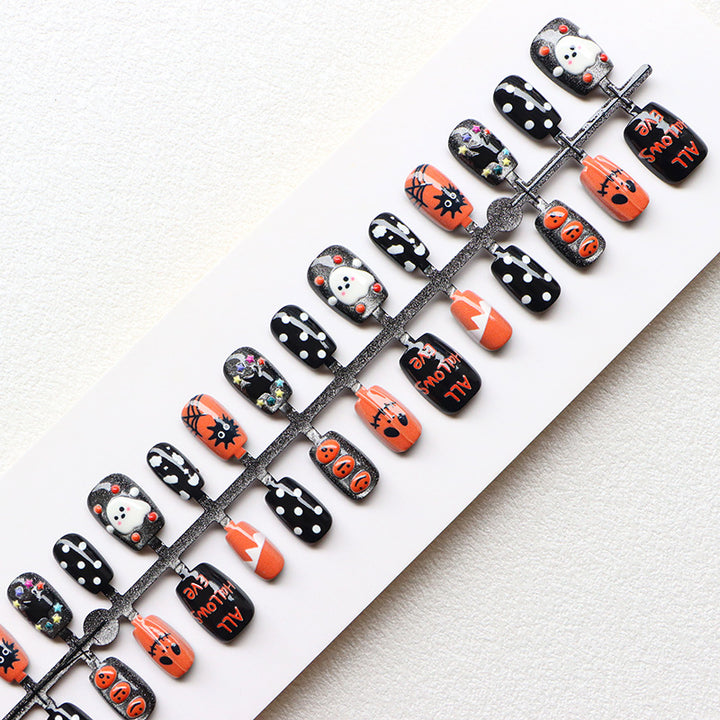 Festliches Halloween-Themen Press-On Nagelset Karnz