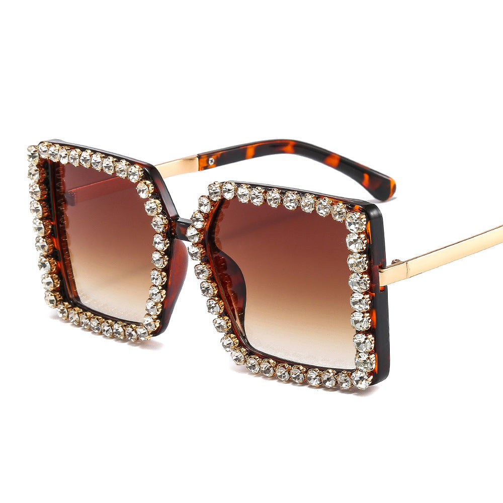 Damen glamouröse Sonnenbrille mit quadratischem Rahmen Karnz