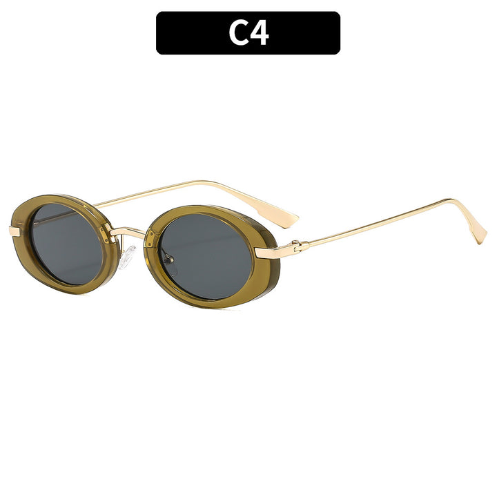 Modische Retro-Ovale Sonnenbrillen