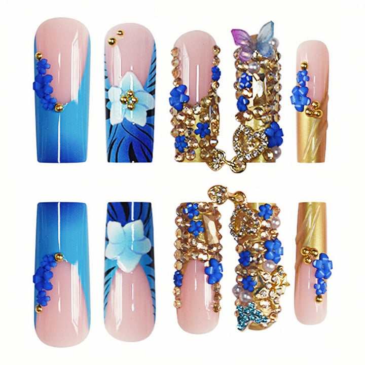 Künstlerisch Blumenschmuck Druck-auf-Nagelverlängerungen Karnz